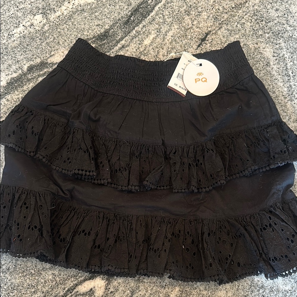 Black Ruffled Women's Skirt